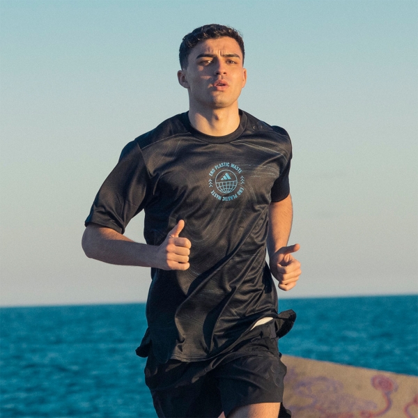 adidas For The Oceans T-Shirt - Black/Pulse Blue