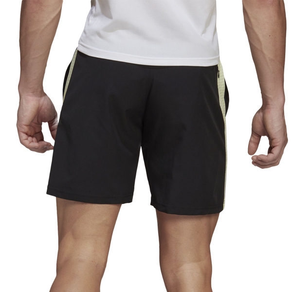 adidas Own The Run Logo 5in Shorts - Black/Almost Lime/Reflective Silver