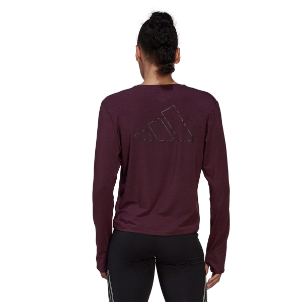 adidas Rise 3 Stripes Logo Shirt - Shadow Maroon