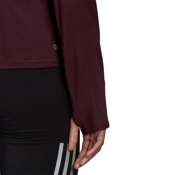 adidas Rise 3 Stripes Logo Shirt - Shadow Maroon