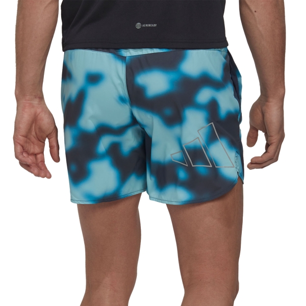 adidas Run Icons 5in Shorts - Multicolor/Almost Blue/Legend Ink
