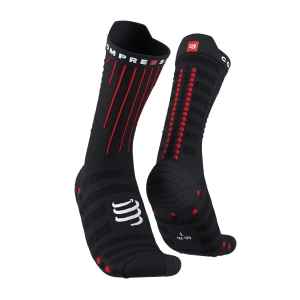 Running Socks Compressport Aero Socks  Black/Red XU00054B906