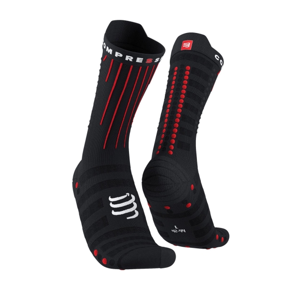 Calcetines Running Compressport Aero Calcetines  Black/Red XU00054B906