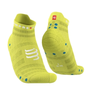 Running Socks Compressport Pro Racing V4.0 Ultralight Logo Socks  Primerose/Fjord Blue XU00051B707