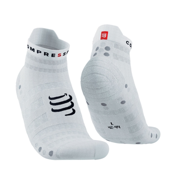 Running Socks Compressport Pro Racing V4.0 Ultralight Logo Socks  White/Alloy XU00051B010