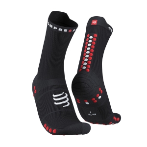 Running Socks Compressport Pro Racing V4.0 Socks  Black/Red XU00046B906