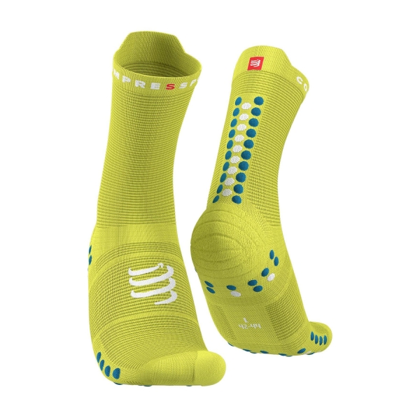 Running Socks Compressport Compressport Pro Racing V4.0 Socks  Primerose/Fjord Blue  Primerose/Fjord Blue 