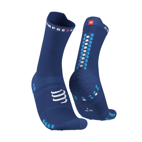 Calze Running Compressport Pro Racing V4.0 Calze  Sodalite/Fluo Blue XU00046B533