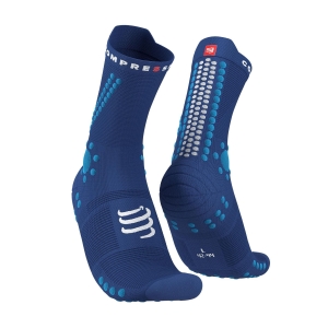 Running Socks Compressport Pro Racing V4.0 Trail Socks  Sodalite/Fluo Blue XU00048B533