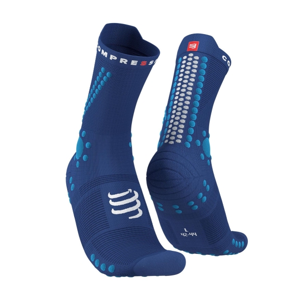 Running Socks Compressport Compressport Pro Racing V4.0 Trail Socks  Sodalite/Fluo Blue  Sodalite/Fluo Blue 