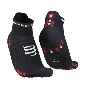 Running Socks Compressport Pro Racing V4.0 Logo Socks  Black/Red XU00047B906