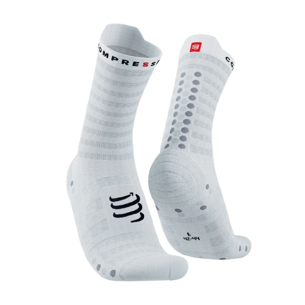 Calcetines Running Compressport Pro Racing V4.0 Ultralight Calcetines  White/Alloy XU00050B010