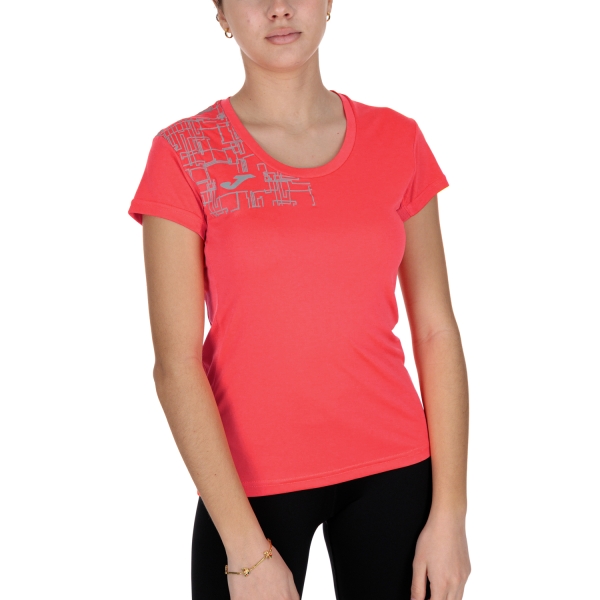Women's Running T-Shirts Joma Joma Elite VIII Logo TShirt  Fluor Coral  Fluor Coral 