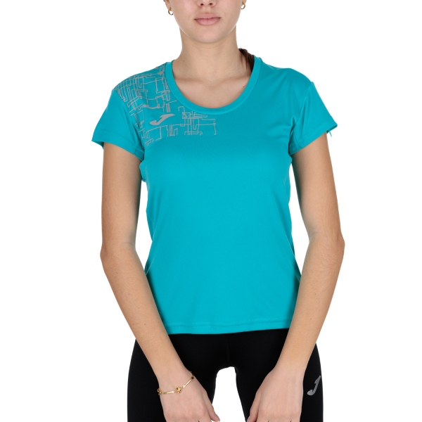 Women's Running T-Shirts Joma Joma Elite VIII Logo TShirt  Turquoise  Turquoise 