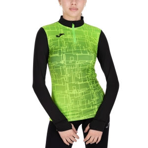 Women's Running Shirt Joma Elite VIII Shirt  Black/Fluor Green 901257.117
