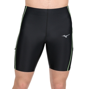 Men's Running Shorts Mizuno Core Mid 7in Shorts  Black/Neo Lime J2GB115092