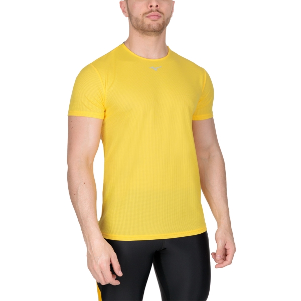 Men's Running T-Shirt Mizuno Mizuno Dryaeroflow TShirt  Racing Yellow  Racing Yellow 