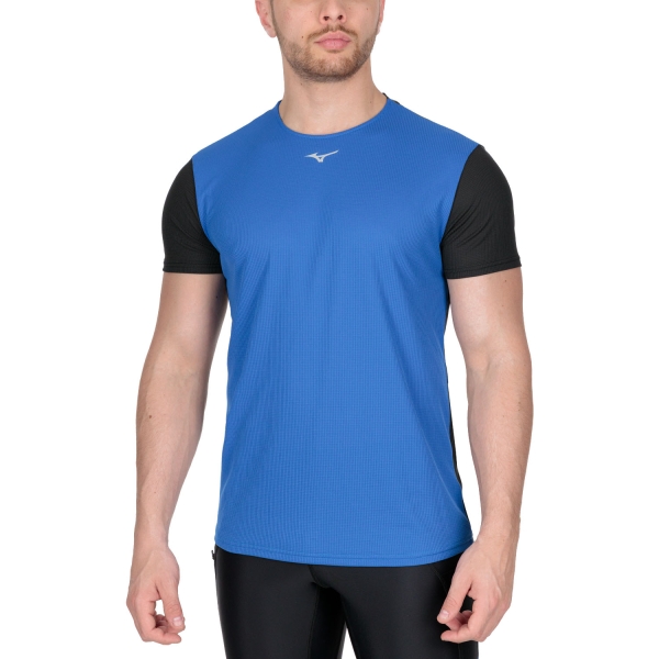 Men's Running T-Shirt Mizuno Mizuno Dryaeroflow TShirt  Turkish Sea/Black  Turkish Sea/Black 