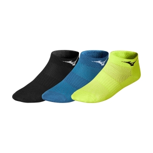 Running Socks Mizuno Drylite Training x 3 Socks  Neolime/Algiers Blue/Black 67UU95084