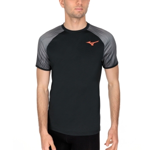 Men's Running T-Shirt Mizuno Flex TShirt  Black/Grey K2GA851190