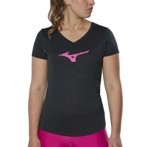 Women's Running T-Shirts Mizuno Impulse Core Logo TShirt  Black J2GA220709