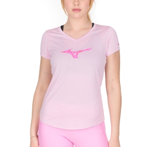 Women's Running T-Shirts Mizuno Impulse Core Logo TShirt  Pink Lavender J2GA220765