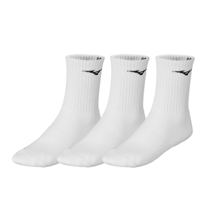 Running Socks Mizuno Logo x 3 Socks  White 32GX2505Z01