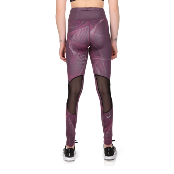 Mizuno Printed Tights - Grape Wine