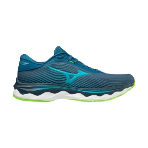 Men's Neutral Running Shoes Mizuno Wave Sky 5  Morroccan Blue/Peacock Blue/Green Gecko J1GC210226