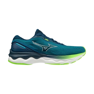 Men's Neutral Running Shoes Mizuno Wave Skyrise 3  Algiers Blue/White/Green Gecko J1GC220901