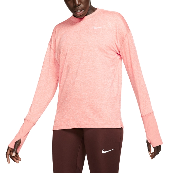 Women's Running Shirt Nike Nike Element Crew Shirt  Pink Quarz/Echo Pink/Reflective Silver  Pink Quarz/Echo Pink/Reflective Silver 928741606