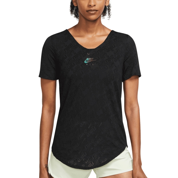 Women's Running T-Shirts Nike Air DriFIT Print TShirt  Black/Irf DM7789010