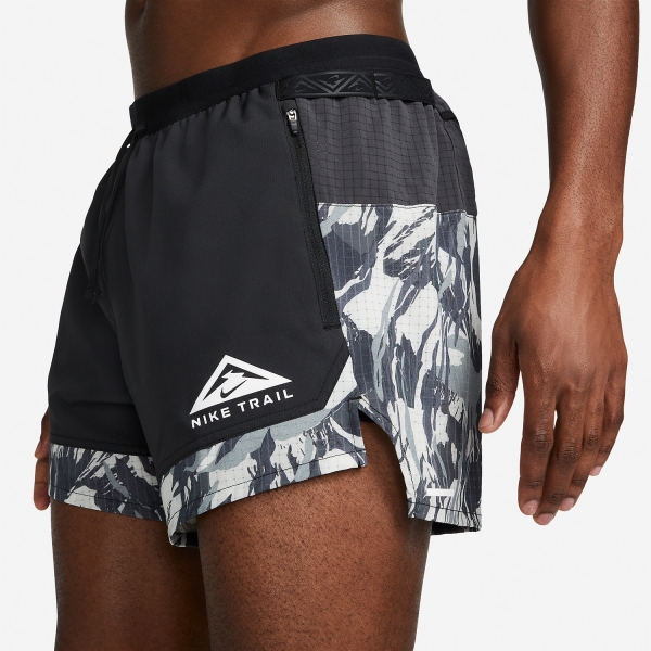 Nike Dri-FIT Flex Stride 5in Shorts - Black/Dark Smoke Grey/White
