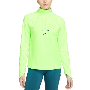 Women's Running Shirt Nike DriFIT Element Logo Shirt  Lime Glow/Hyper Royal/Black DM7568345