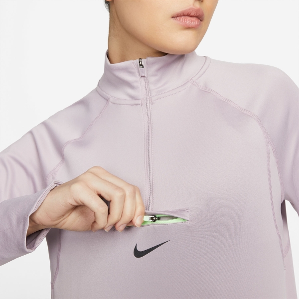 Nike Dri-FIT Element Logo Maglia - Plum Fog/Lime Glow/Black