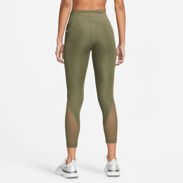Nike Dri-FIT Fast 7/8 Tights - Medium Olive/Reflective Silver
