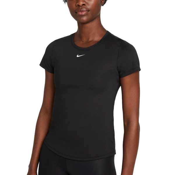 Women's Fitness & Training T-Shirt Nike Nike DriFIT One Logo TShirt  Black/White  Black/White 