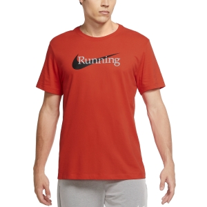 Camisetas Running Hombre Nike DriFIT Run Camiseta  Chile Red CW0945673