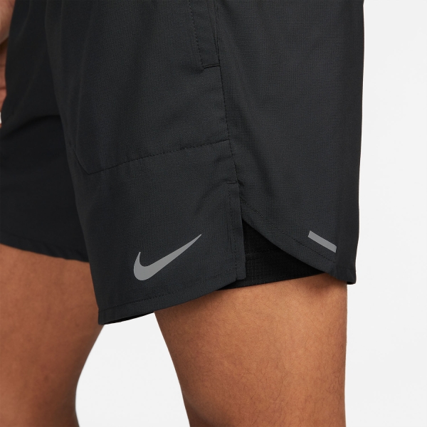 Nike Dri-FIT Stride 2 in 1 7in Pantaloncini - Black/Reflective Silver