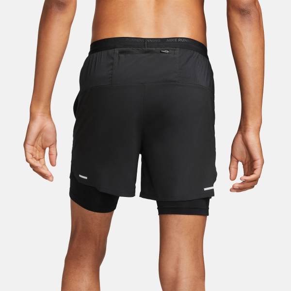 Nike Dri-FIT Stride Hybrid 2 in 1 5in Pantaloncini - Black/Reflective Silver