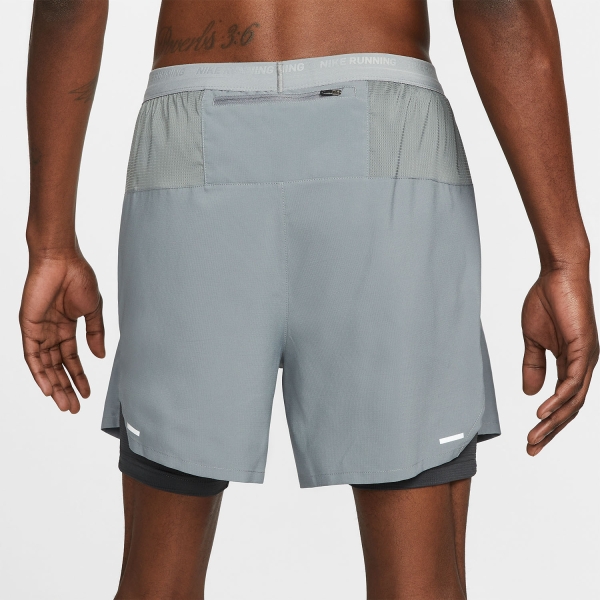 Nike Dri-FIT Stride Hybrid 2 in 1 7in Shorts - Smoke Grey/Dark Smoke Grey/Reflective Silver