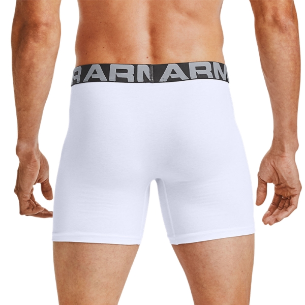 Under Armour Charged Cotton 6in x 3 Boxer - White