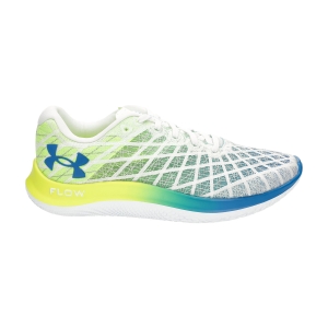 Men's Performance Running Shoes Under Armour Flow Velociti Wind 2  White/High Vis Yellow/Cruise Blue 30249030101