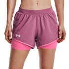 Under Armour Fly By 2.0 2 in 1 3.5in Shorts - Pace Pink/Pink Punk/Reflective