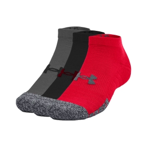 Running Socks Under Armour HeatGear Logo x 3 Socks  Red/Pitch Gray/Black 13467530600