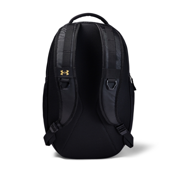 Under Armour Hustle 5.0 Backpack - Black/Black Medium Heather/Metallic Gold Luster