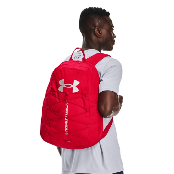 Under Armour Hustle Sport Backpack - Red/Metallic Silver