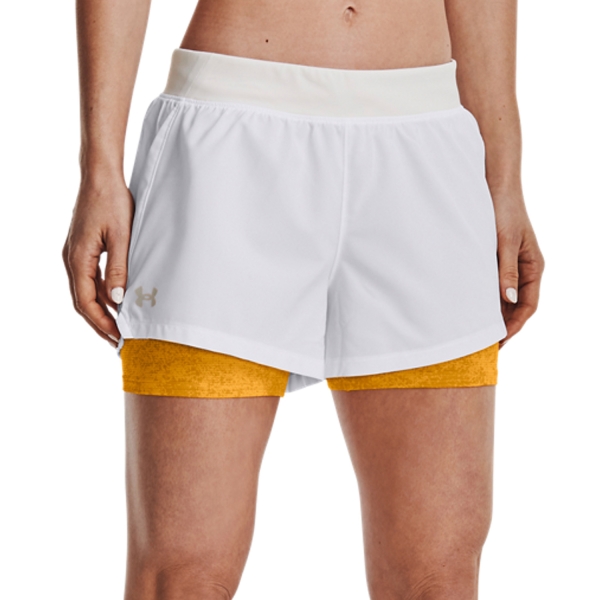 Women's Running Shorts Under Armour Iso Chill 2 in 1 3in Shorts  White/Rise/Reflective 13752280100
