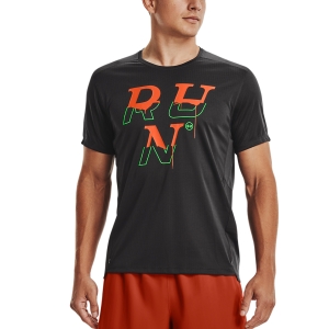 Men's Running T-Shirt Under Armour Speed Stride 2.0 Logo TShirt  Jet Gray/Blaze Orange/Reflective 13720350010