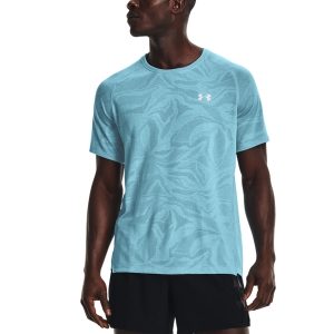 Men's Running T-Shirt Under Armour Streaker Jacquard TShirt  Fresco Blue/Reflective 13697470481